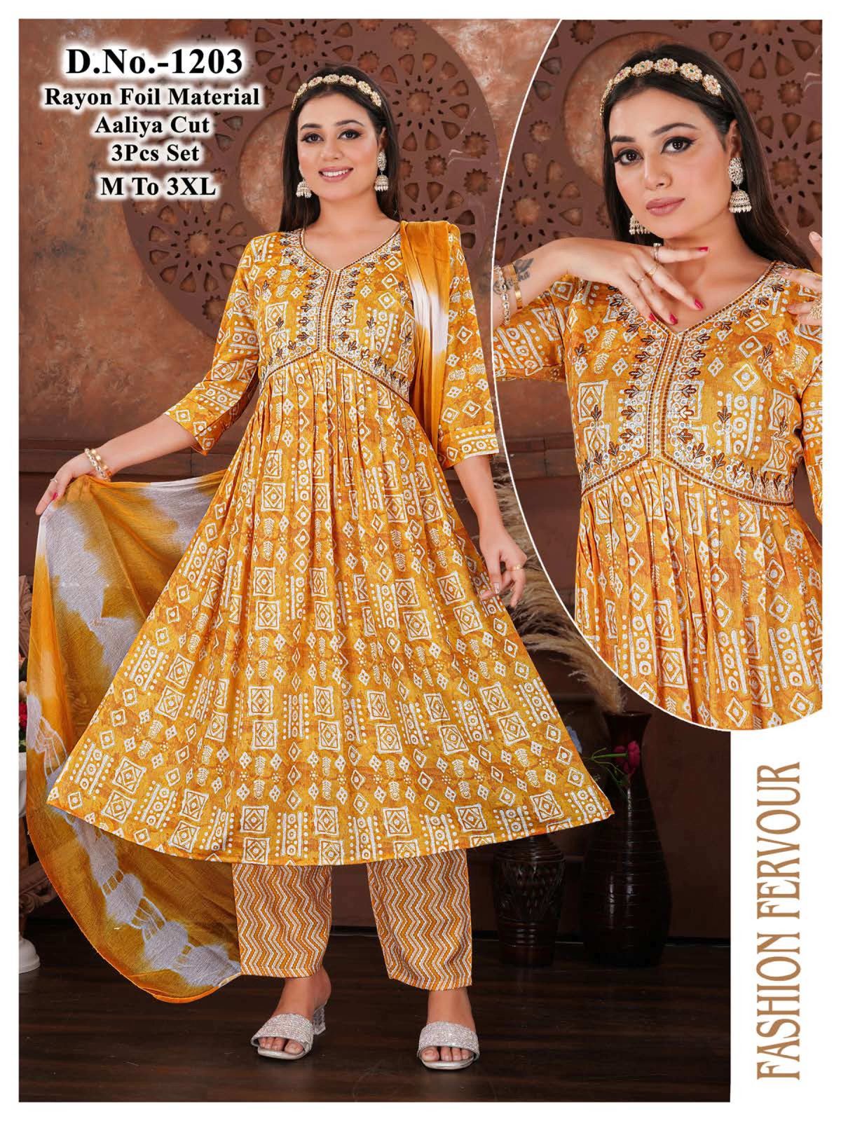Pashmina Alia Vol 3 By Golden Designer Rayon Printed Kurti With Bottom Dupatta Wholesalers In Delhi
